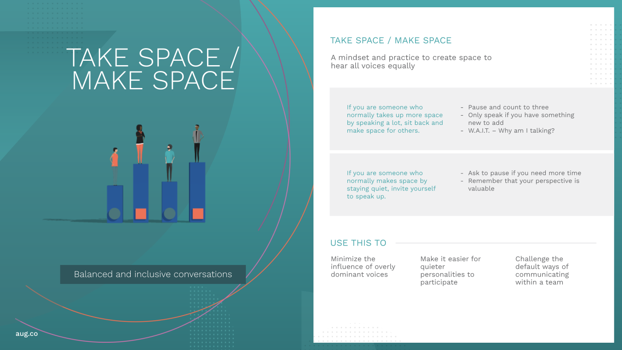 August Playbook - Take Space Make Space