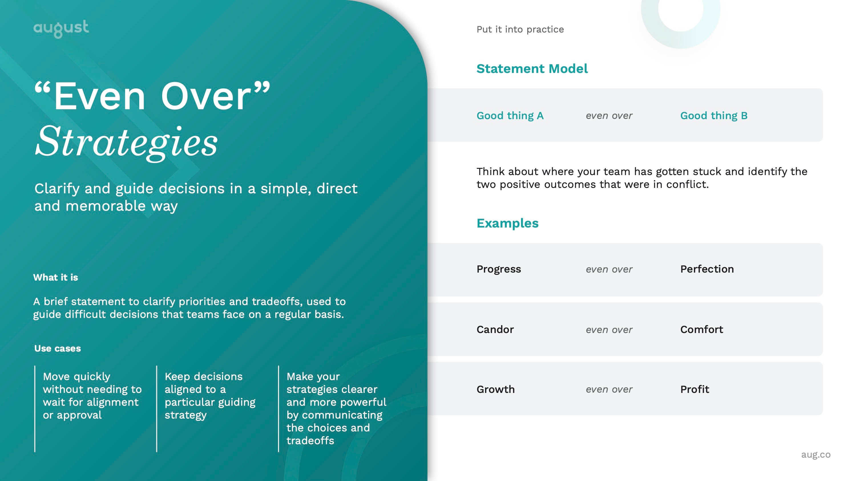 Building Trust Practice Cards - Even Over Strategies | August Public