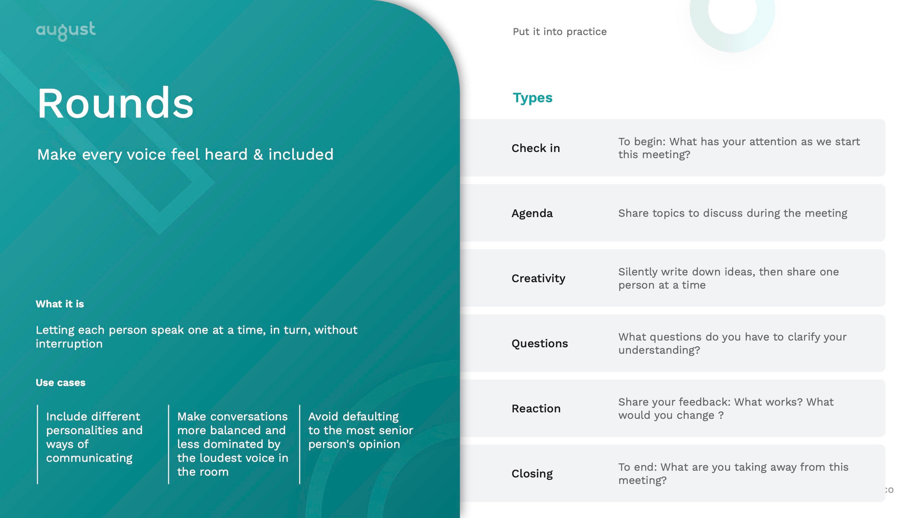 Building Trust Practice Cards - Rounds | August Public