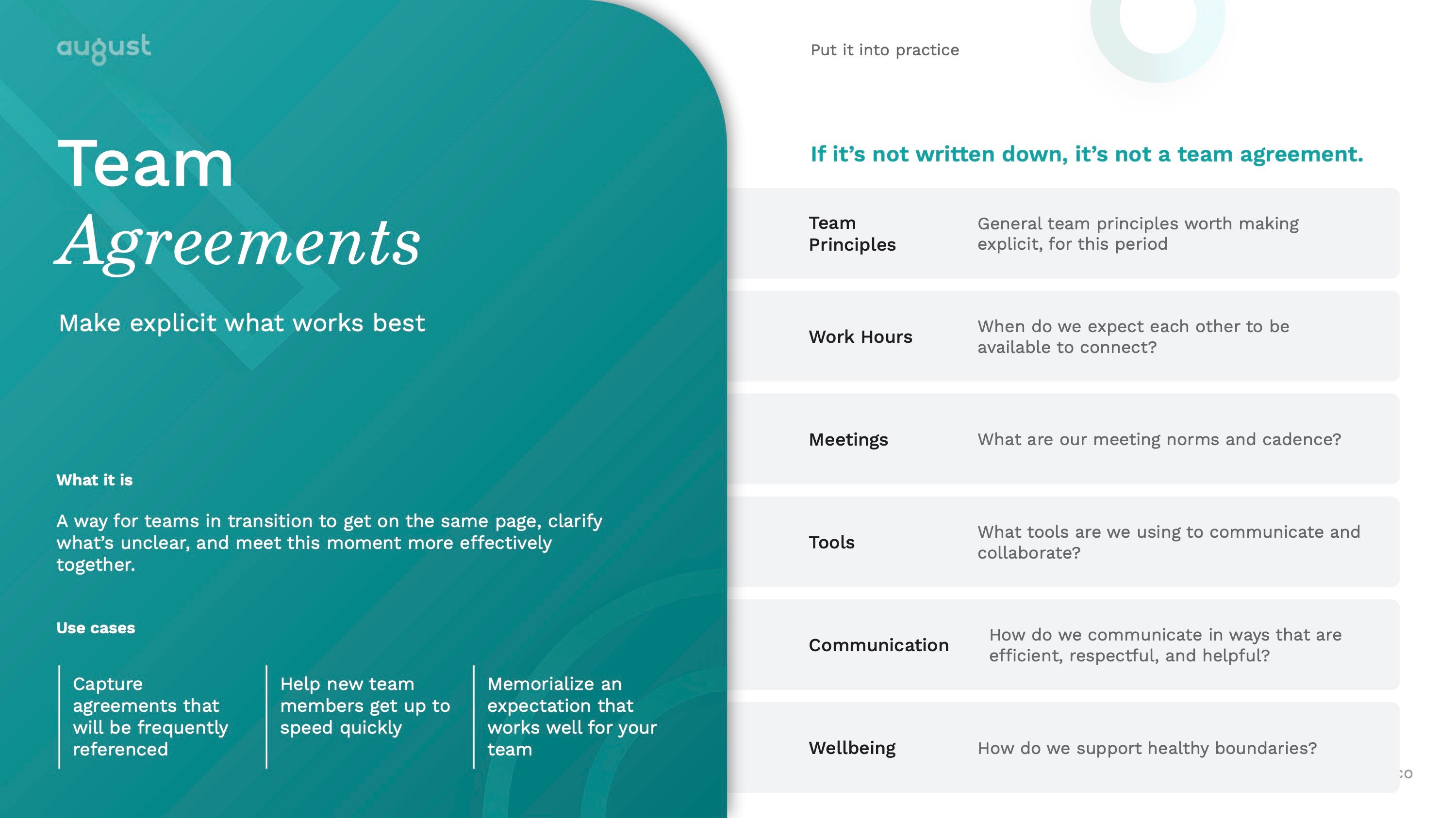 Building Trust Practice Cards - Team Agreements | August Public